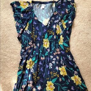 Maternity dress, blue floral